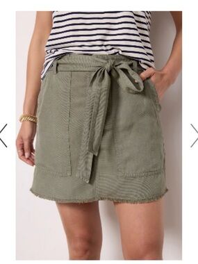 cloth & stone Olive Tie-Front Utility Mini Skirt